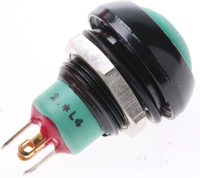 IPR3SAD3L0G, Pushbutton Switches SPST 0.5A 48VAC LED GREEN 2VDC