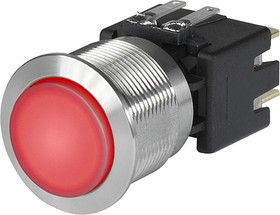 3-101-031, Pushbutton Switches 16A, 250VAC 22mm 2 POLE BRIGHT RED