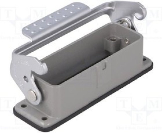 D16A-BK-1L, Корпус: для разъемов HDC, размер D16A, с защелкой, прямой, IP65