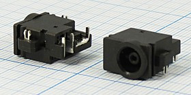 Разъем питания DC розетка, P0.8 D5.5, 3C 2Cкорпус, на плату, угловой, PJ041