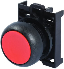 M22S-D-R, Переключатель: кнопочный, Фикс.пол: 1, 22мм, красный, Подсвет: нет