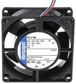 Вентилятор Ebmpapst 8314H 24v 250mA 6W 12-28V 2pin 80x32