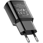 Блок питания (сетевой адаптер) HOCO C88A Star round 2xUSB, 2.4A с кабелем micro USB (1м) (черный)