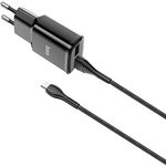 Блок питания (сетевой адаптер) HOCO C88A Star round 2xUSB, 2.4A с кабелем micro USB (1м) (черный)