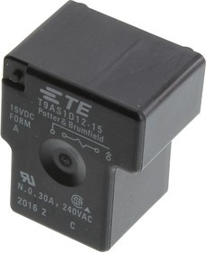 1-1393210-4, POWER RELAY, SPST-NO, 15VDC, 30A, THT