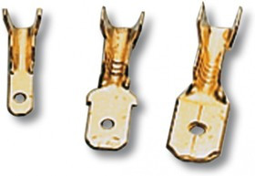 BN-MA608 Соединители "папа" с открытым хвостиком из медной полосы, сечение жилы 1-2,5 мм², контакт 6,3*0,8 мм