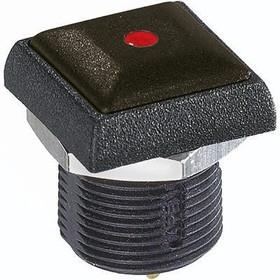 IRC3S422LOS, Illuminated Push Button Switch, Momentary, Panel Mount, 14.8mm Cutout, SPST, Red LED, 250V ac, IP67