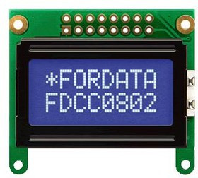 FC0802E00-NSWBBH-91*E, DISPLAY, ALPHANUMERIC, 8X2, WHITE