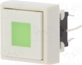 PB6135FAL-3, Переключатель: клавиатура, Пол: 2, DPDT, 0,1A/30ВDC, белый, LED