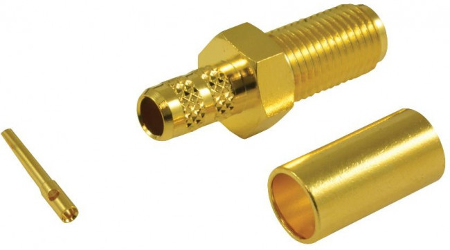 132116, RF Connectors / Coaxial Connectors SMA ST JACK RG58 GOLD