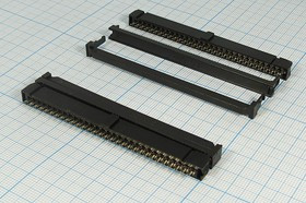 Разъем (IDC) IDC-60F розетка, шаг P2.54x2.54, контакты 60HP, на шлейф, IDC-60F