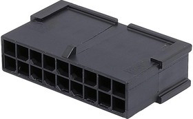 43020-1801, Корпус разъема, Micro-Fit 3.0 43020, Штекер, 18 вывод(-ов), 3 мм