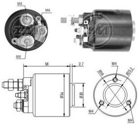 zm590, ZM590 Реле втягивающее\ MERCEDES/OPEL