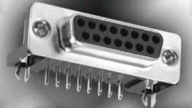 K22X-B25S-N, D-Sub Standard Connectors .318 25P RECPT R/A BRD LOCK