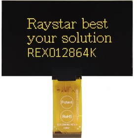 REX012864KYPP3N00000, Дисплей: OLED, графический, 2,7", 128x64, Разм: 73x41,86x2,15мм
