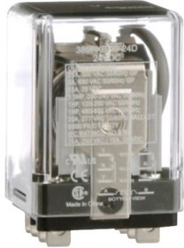 389FXBXC-24D, POWER RELAY, DPDT, 25A, 300VAC, SOCKET