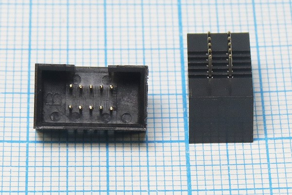 Разъем (IDC) BH1,27-10 вилка, шаг P1.27x2.54, контакты 10P, на плату, BH1.27-10