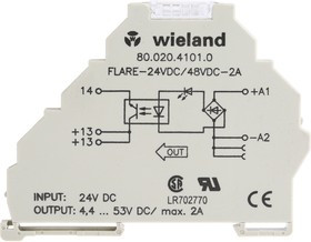 80.020.4101.0, flare Series Solid State Relay, 2 A Load, DIN Rail Mount, 53 V Load, 53 V Control
