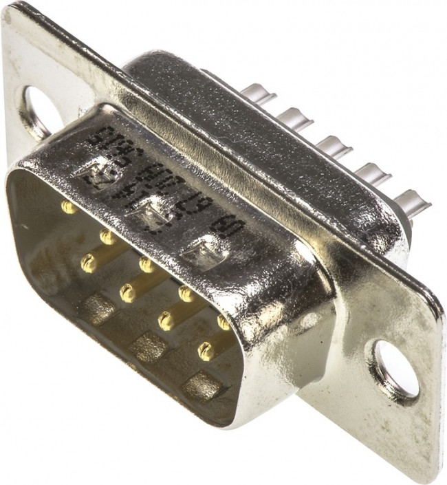 D-Sub plug, 9 pole, standard, equipped, straight, solder cup, 09672095615