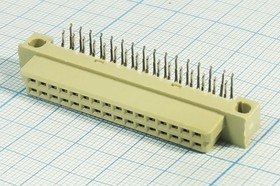 Разъем (прямоугольный соединитель) DIN41612 розетка, шаг P2.54, контакты 32HP[A+B], угловой