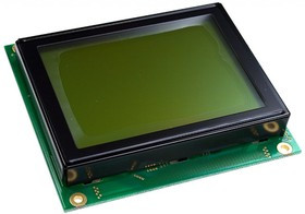 WG12864D-YYH-VZ#, ЖКИ графич, 128х64, подсв. Ж-З, инд. Жёлто-Зелёный