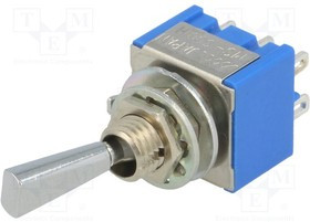 MS500HF, Переключатель: тумблер, Пол: 3, DP3T, ON-OFF-ON, 6A/125ВAC, 1кВ