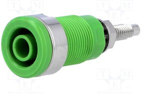 SEB6446-GN, Гнездо, "банан" 4мм, 32А, 1кВ, черный, Монтаж на панель, 40мм