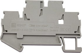 Колодка клеммная самозажимная двойная JXB-ST-1.5 17.5А серая (45 шт.) PROxima plc-jxb-st-1.5-4-2 Колодка клеммная самозажимная двойная JXB-ST-1.5 17.5А серая (45 шт.) PROxima plc-jxb-st-1.5-4-2