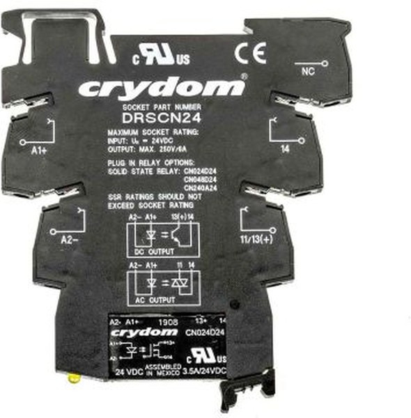 DRA-CN024D24, Твердотельное реле, SPST-NO, 3.5 А, 24 В DC, DIN-рейка, Винт, Переход Через Нуль