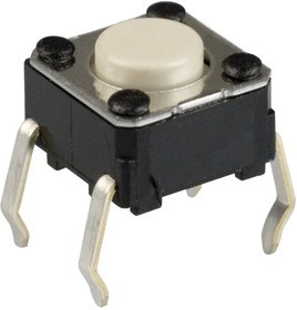 B3F-1000, Tactile Switches 6X6 Flat 4.3mm Btn Force 100g w/o Grd