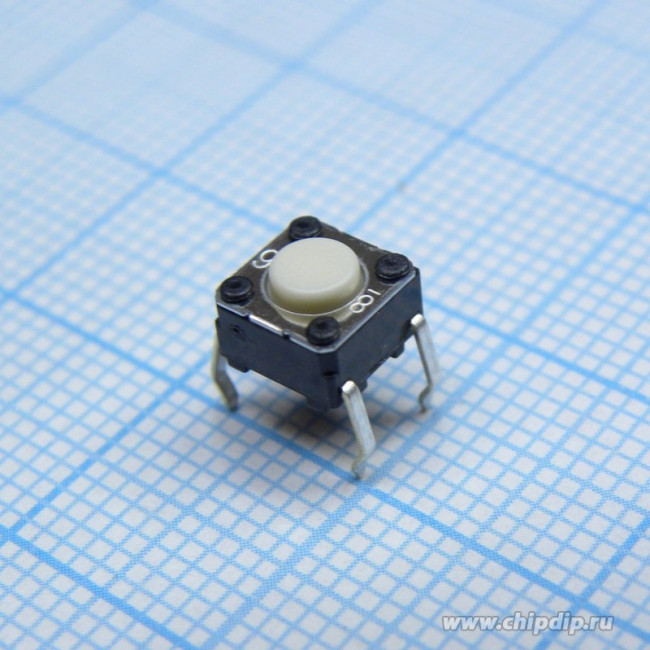 B3F-1000, Tactile Switches 6X6 Flat 4.3mm Btn Force 100g w/o Grd