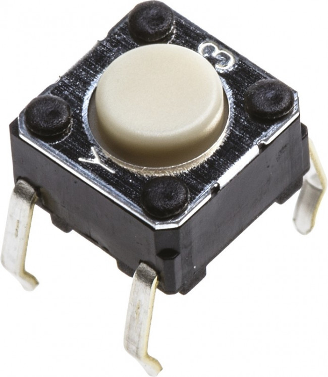 B3F-1000, Tactile Switches 6X6 Flat 4.3mm Btn Force 100g w/o Grd