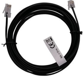 RND 765-00122, Telephone Modular Cable, RJ11 Plug - RJ45 Plug, Flat, 1m, Black