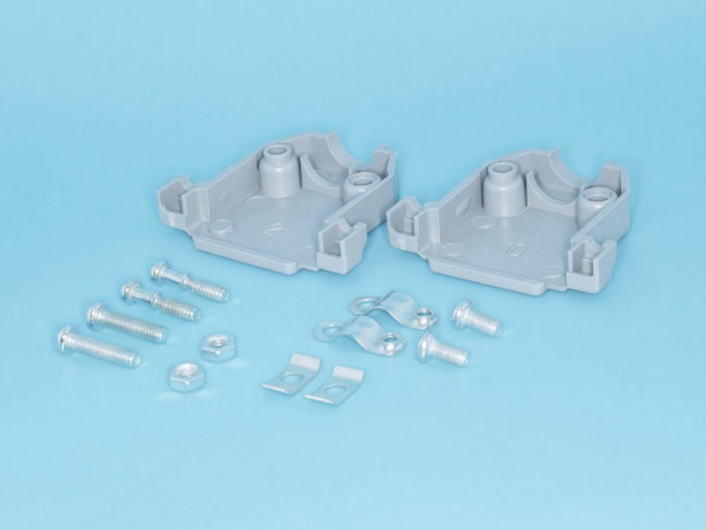 DP-15C, Корпус разъема D-SUB 15 контактов, серый, тип 2