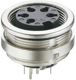 0306 06, 6 Pole Din Socket, DIN EN 60529, 5A, 250 V ac IP68, Female, Wall Mount