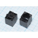 Разъем телефонный 6P4C розетка, контакты 4P, на блок, T5-6P4C[RJ-11]