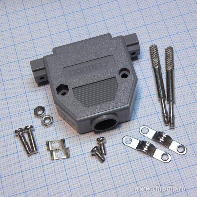 DPT-25C (DS1045-25 AP1L), Корпус к 25 pin D-SUB, с удлиненными винтами