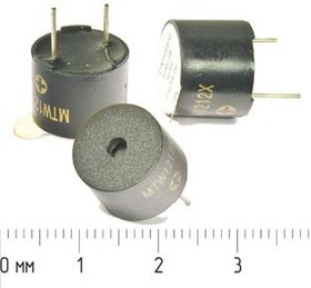 Излучатель звука магнитоэлектрический со встроенным генератором 12В, 12х10мм и непрерывный звук 2.3к