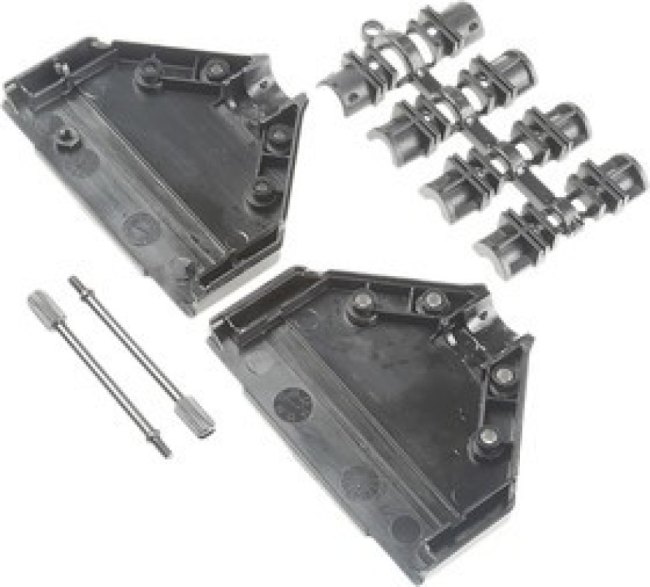DTPPK37-K, MHDTPPK Series ABS D Sub Backshell, 37 Way, Strain Relief DTPPK37-K, MHDTPPK Series ABS D Sub Backshell, 37 Way, Strain Relief