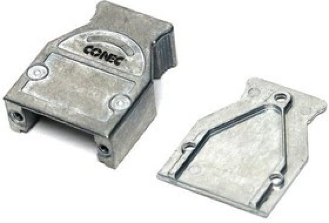 600X51109X, D-Sub Backshells 9P METAL HOOD W/TWO SIDE CABLE EXIT
