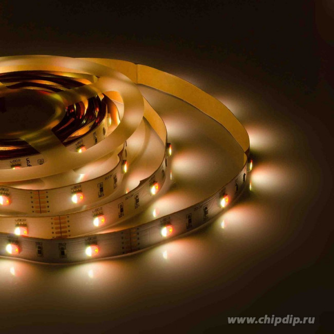 100BL, Лента светодиодная, RGBW, 12В, 7.2Вт/м, 30SMD(5050)/м, 360Лм/м, IP20, 10мм, цена за катушку 5м