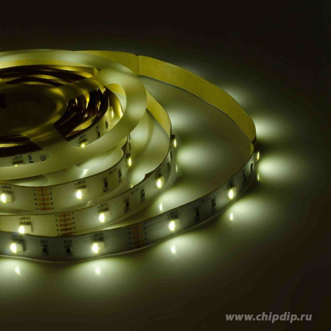 100BL, Лента светодиодная, RGBW, 12В, 7.2Вт/м, 30SMD(5050)/м, 360Лм/м, IP20, 10мм, цена за катушку 5м