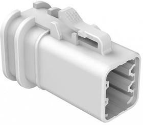 ATP06-6S-OMRDWHT, Automotive Connectors 6-Position Female Plug, Overmold Compatible, Reduced Diameter Seal, White