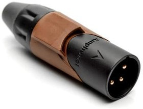 AX3MB1M-AU, XLR Connectors 3P PIN M PLUG BLKGLD W BLN MRK SLV