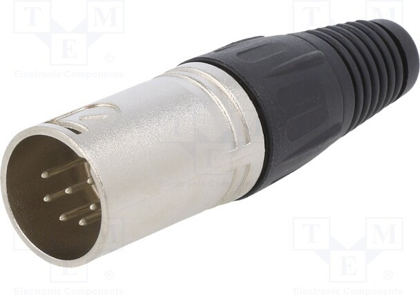 FC6180, Вилка, XLR, "папа", PIN: 7, прямой, на провод, пайка, посеребренные