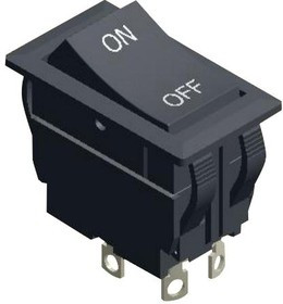 RVW52D1123, ROCKER SWITCH, DPST, 20A, 125VAC, PANEL