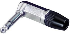 NYS208-U, Phone Connectors 1/4" SLIM STEREO PLG R/A BLK REAN