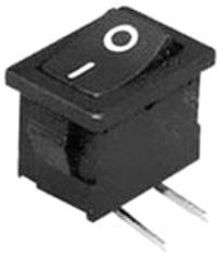 1858.4205-01, Клавишный переключатель, Выкл.-Вкл., DPST, Без Подсветки, Панель, Черный, 1858