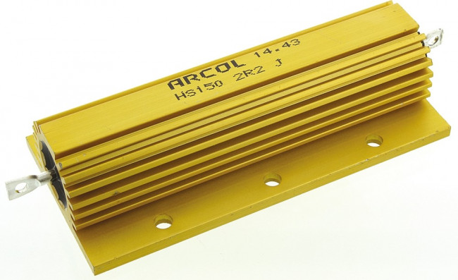 HS150-2R2J, Резистор: проволочный, с радиатором, винтами, 2,2Ом, 150Вт, ±5%