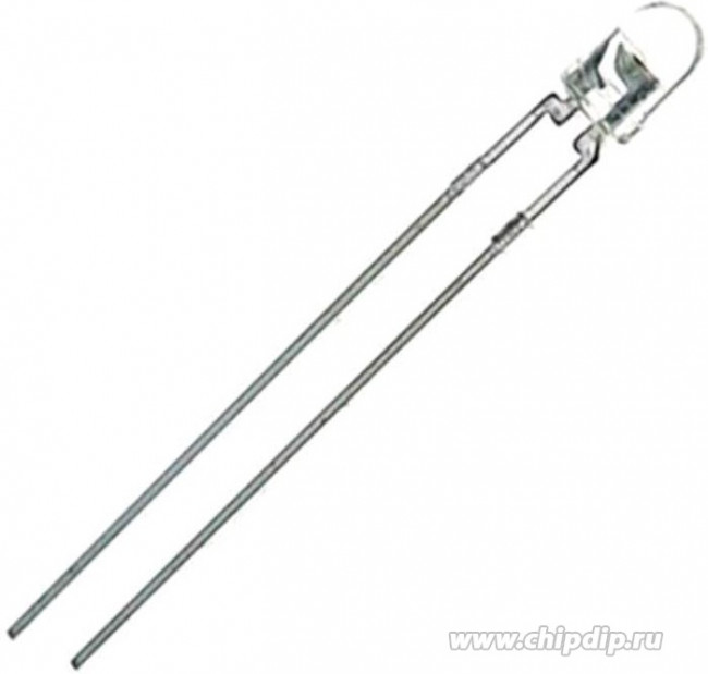 L-934MBC, Светодиод 3мм/синий/466нм/36- 80мкд/gпрозрачный/20°